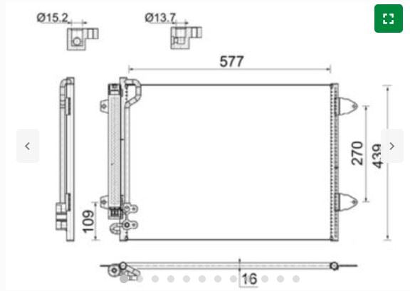 KLİMA RADYATÖRÜ BSE BLF CAYC BKP CBAB CFGB (578X440X16) VW PASSAT 2005/2014